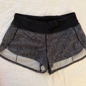 Lululemon Athletica Black and Gray Speed Up Shorts